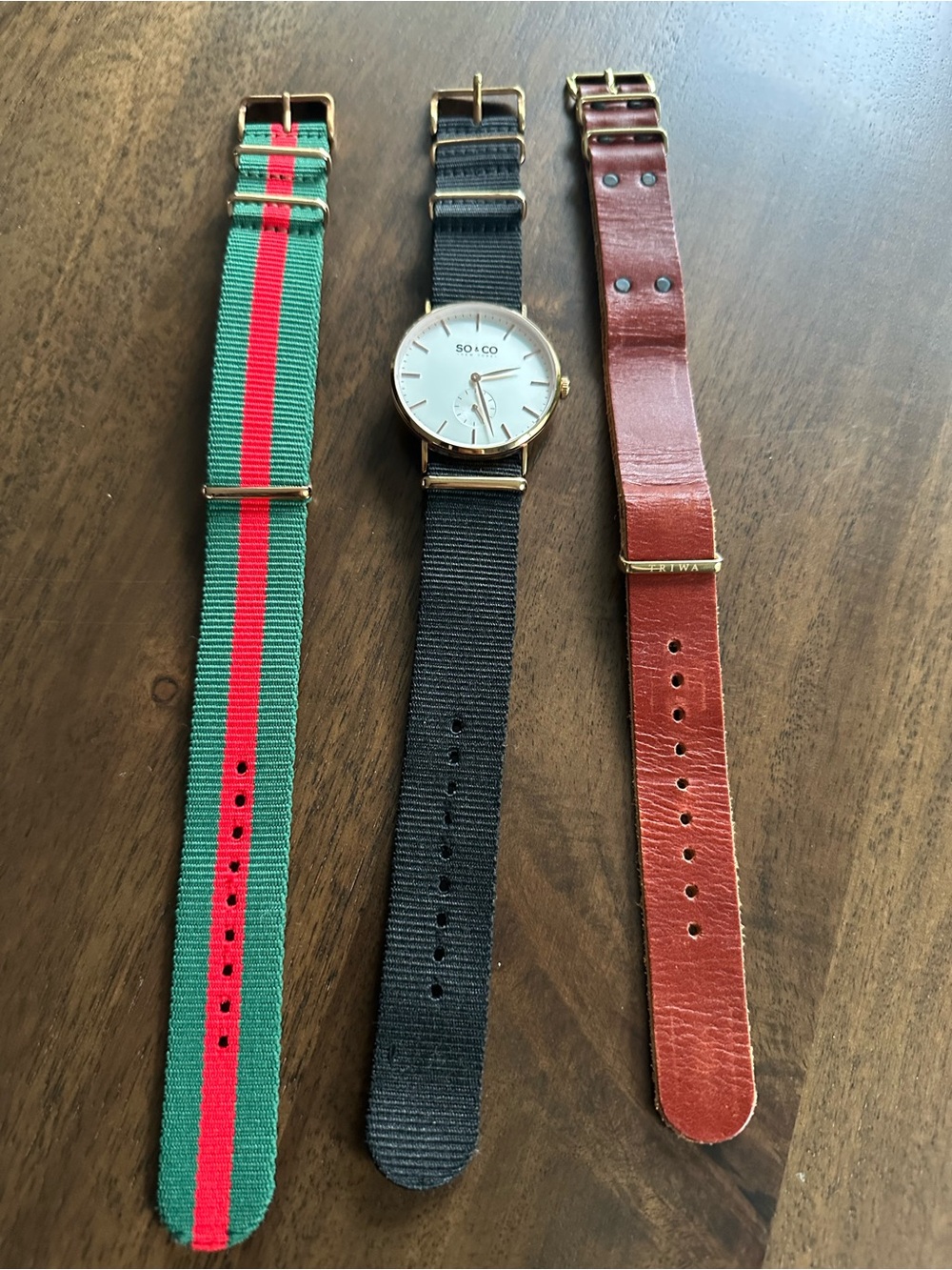 SO&CO Madison 40mm Men’s Watch w/3 Nato Straps